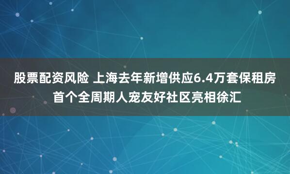 股票配资风险 上海去年新增供应6.4万套保租房 首个全周期人宠友好社区亮相徐汇