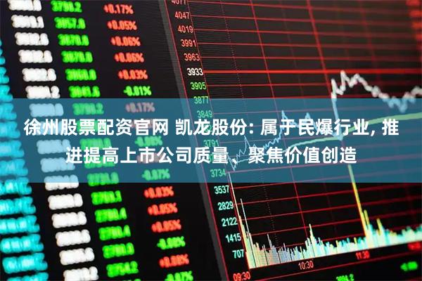 徐州股票配资官网 凯龙股份: 属于民爆行业, 推进提高上市公司质量、聚焦价值创造