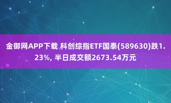 金御网APP下载 科创综指ETF国泰(589630)跌1.23%, 半日成交额2673.54万元